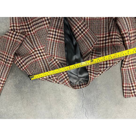 VTG Burberrys Tweed Blazer 40R English Woven Plaid Academia Preppy Old Money - Picture 5 of 10
